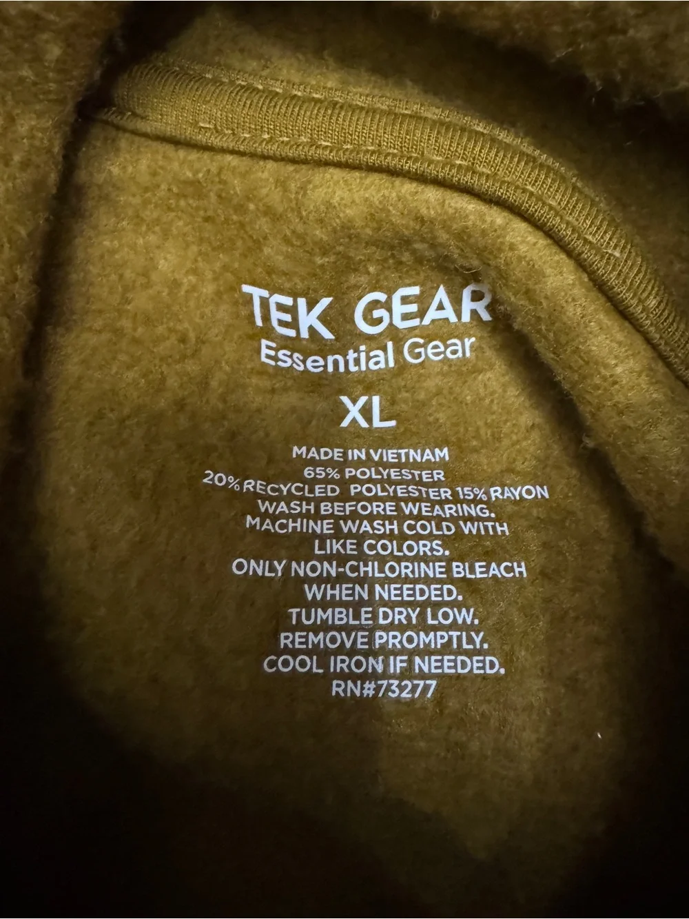 Tek Gear Essential Gear Thumbhole Cuff Vintage Jacket Size XL